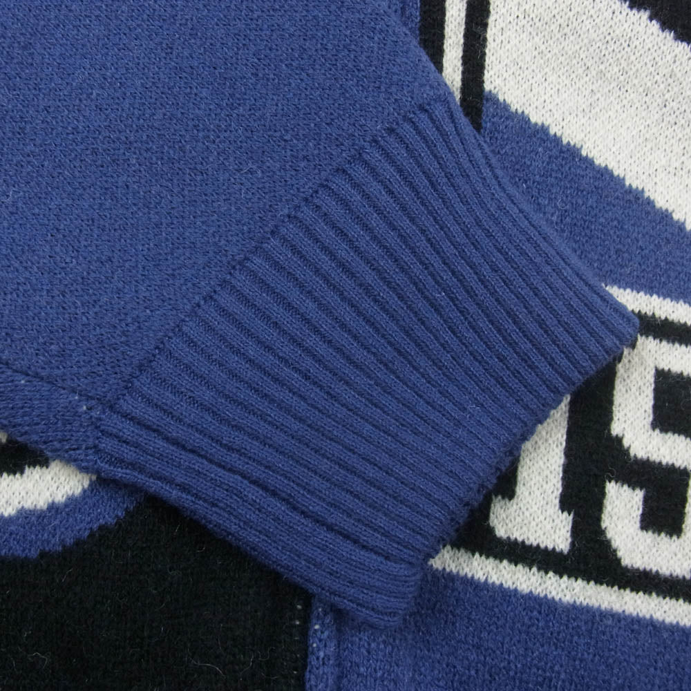 HYSTERIC GLAMOUR ヒステリックグラマー 02253NJ02 SOUND AND VISION ジャカード ジップアップ ニット ジャケット ブルゾン ネイビー系 L【新古品】【未使用】【中古】