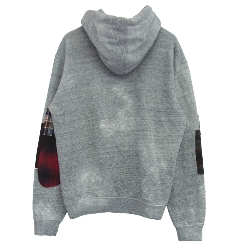DSQUARED2 ディースクエアード 21AW s71gu0487 ダメージ加工 パッチワーク フーディー パーカー グレー系 マルチカラー系 L【中古】