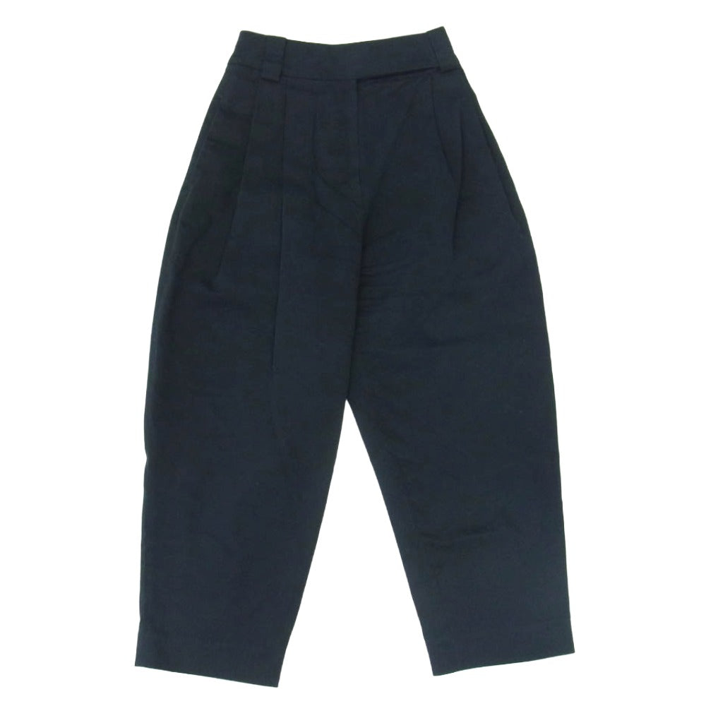 スタジオニコルソン 1タック ベルテッド モールスキン クロップド パンツ ダークネイビー系 00【中古】
