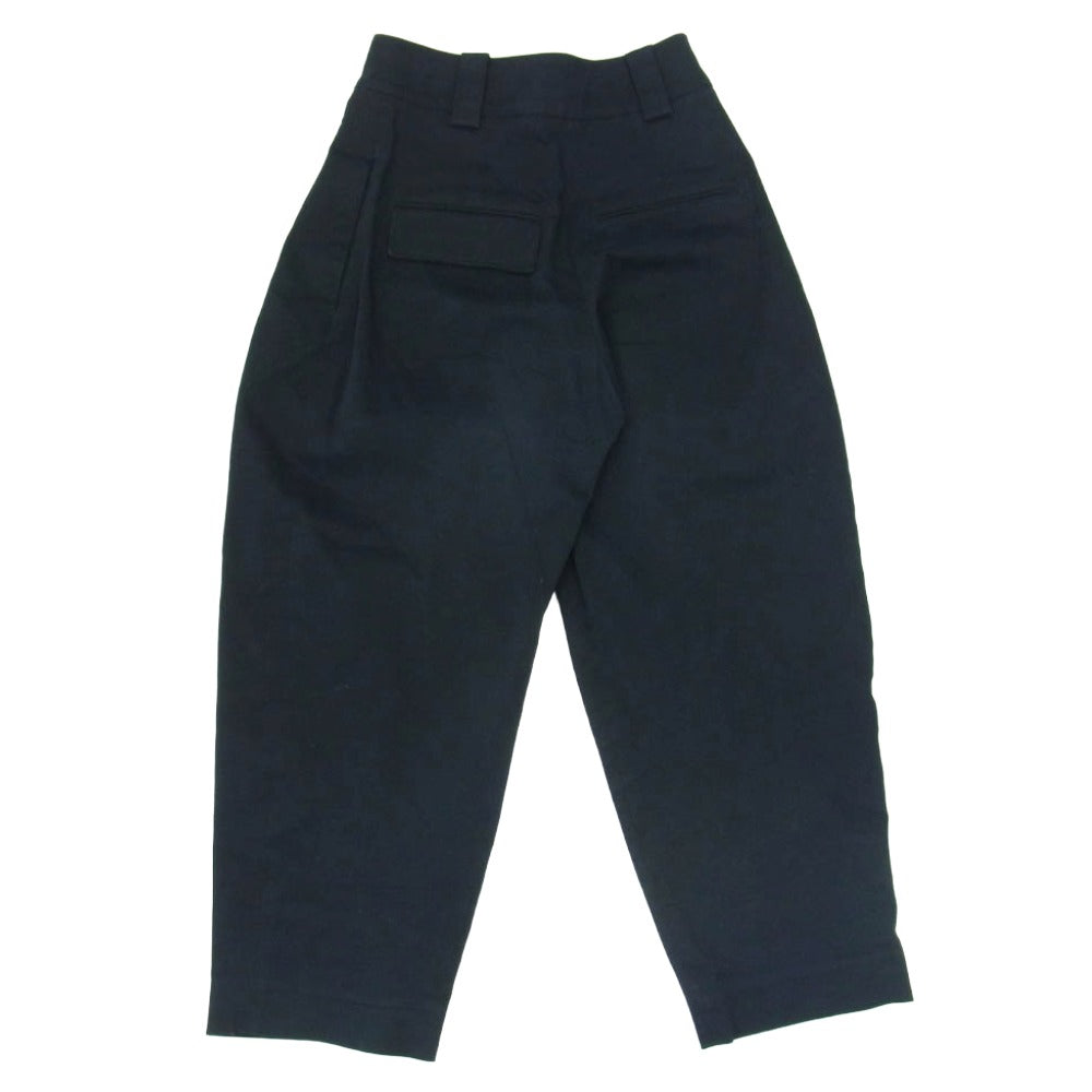 スタジオニコルソン 1タック ベルテッド モールスキン クロップド パンツ ダークネイビー系 00【中古】