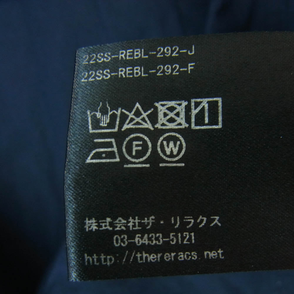 THE RERACS ザリラクス 22SS 22SS-REBL-292-J THE PLACKET SHIRT スタンドカラー 長袖 シャツ ネイビー系 48【中古】