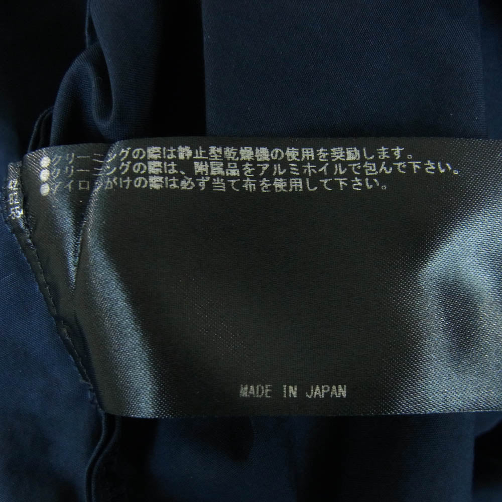 THE RERACS ザリラクス 22SS 22SS-REBL-292-J THE PLACKET SHIRT スタンドカラー 長袖 シャツ ネイビー系 48【中古】