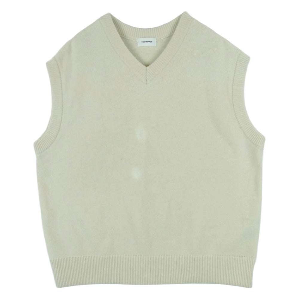 THE RERACS ザリラクス 24AW 24FW-REKN-376-J V NECK KNIT VEST Vネック ニット ベスト ホワイト系 FREE【中古】