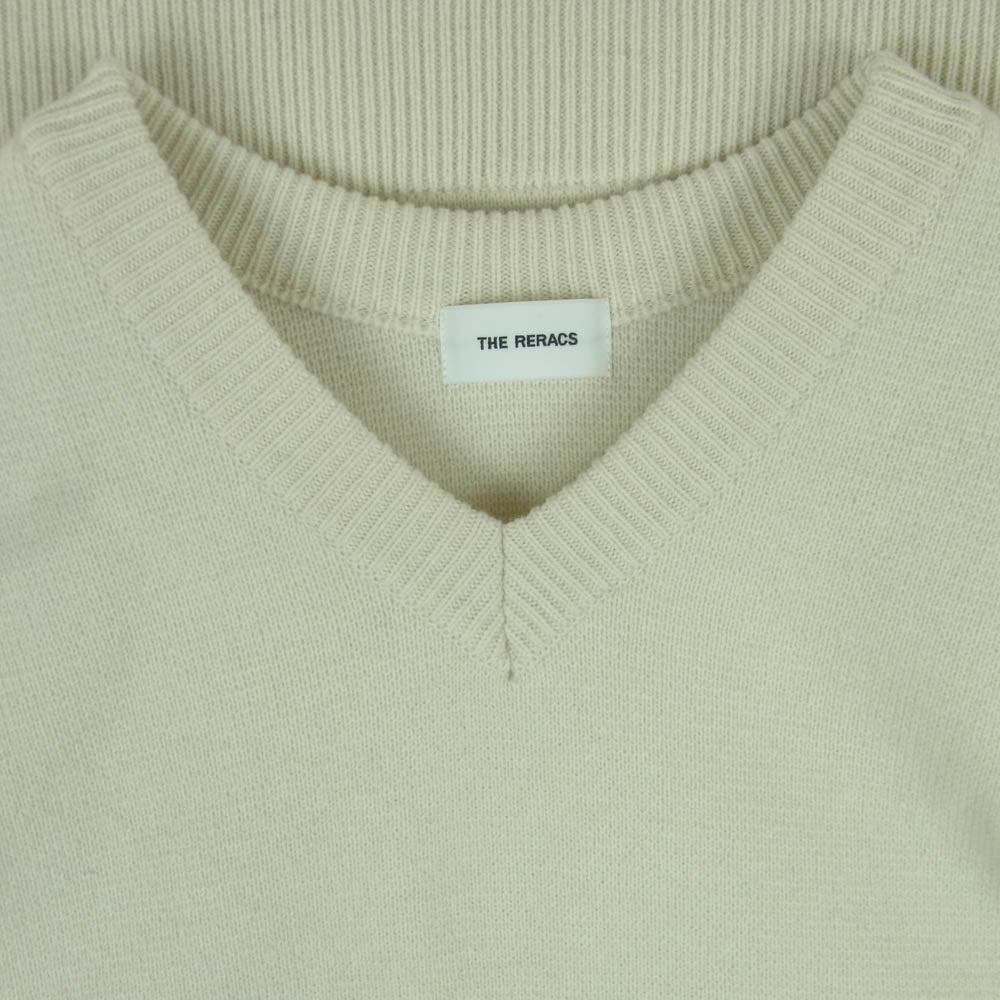THE RERACS ザリラクス 24AW 24FW-REKN-376-J V NECK KNIT VEST Vネック ニット ベスト ホワイト系 FREE【中古】