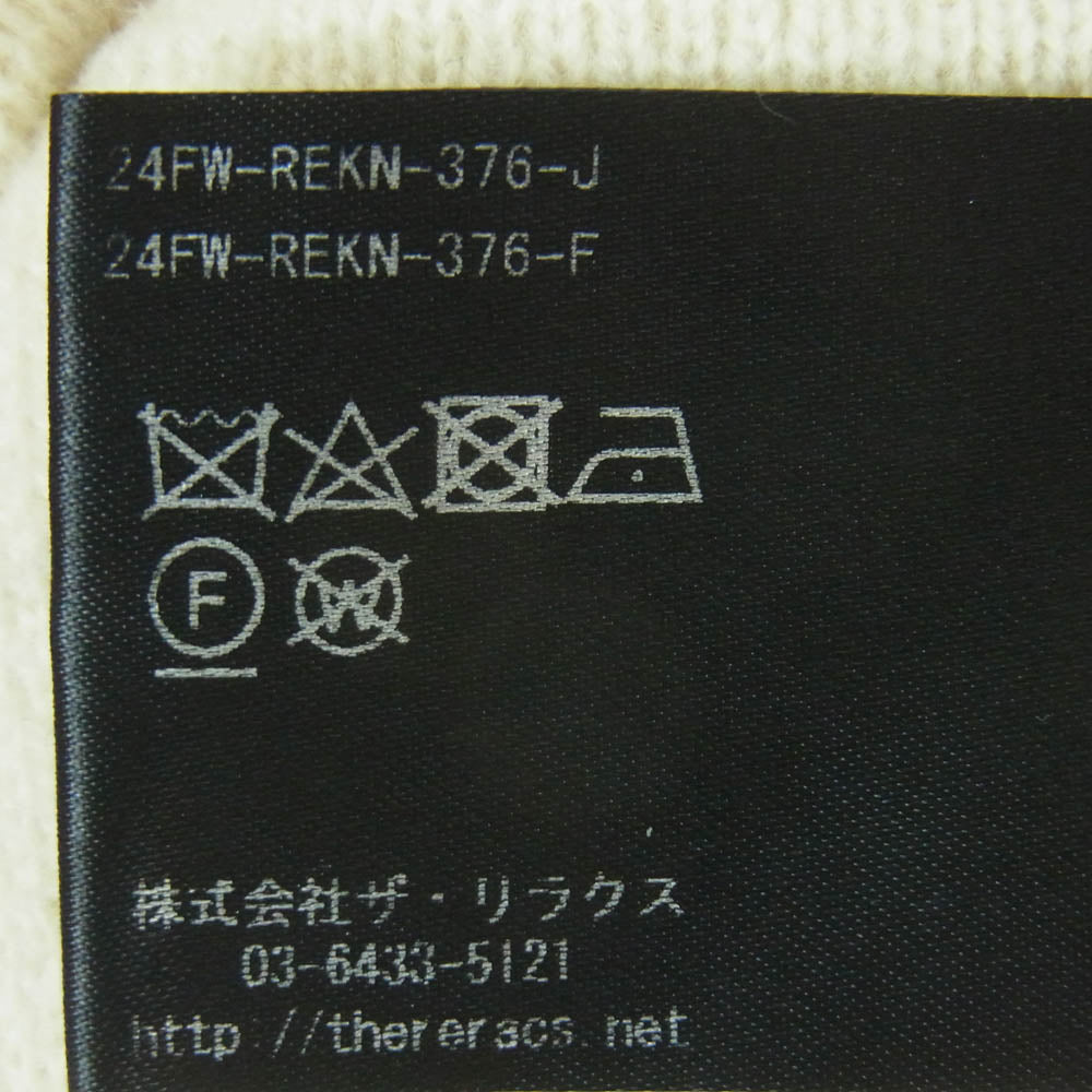 THE RERACS ザリラクス 24AW 24FW-REKN-376-J V NECK KNIT VEST Vネック ニット ベスト ホワイト系 FREE【中古】