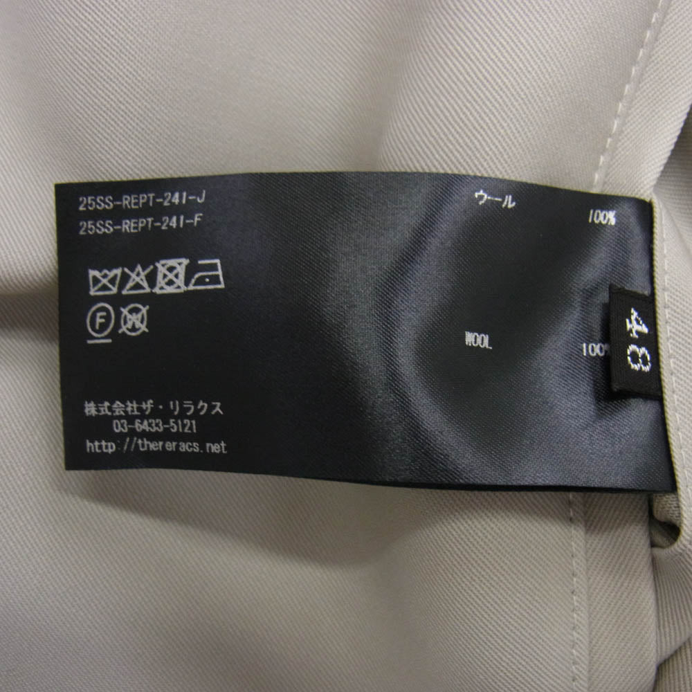 THE RERACS ザリラクス 25SS 25SS-REPT-241-J THE SLACK 2TUCK ザ・スラック 2タック パンツ グレー系 48【中古】