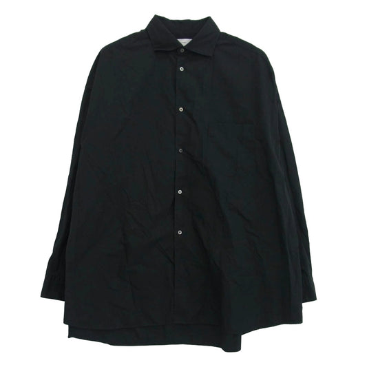 GRAPHPAPER グラフペーパー 24SS GM241-50032B High Count Wide Spread Collar Shirt ハイカウント ワイドスプレッドカラー 長袖 シャツ ブラック系 2【中古】