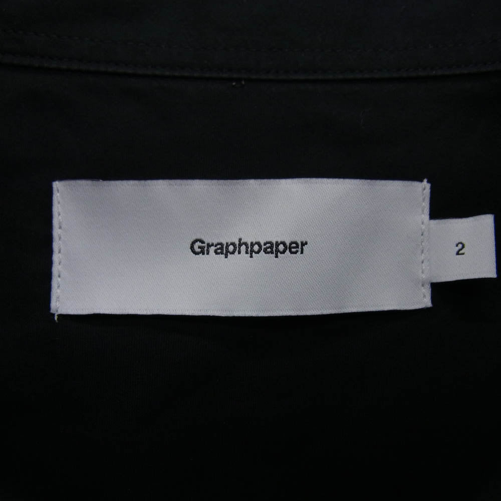 GRAPHPAPER グラフペーパー 24SS GM241-50032B High Count Wide Spread Collar Shirt ハイカウント ワイドスプレッドカラー 長袖 シャツ ブラック系 2【中古】