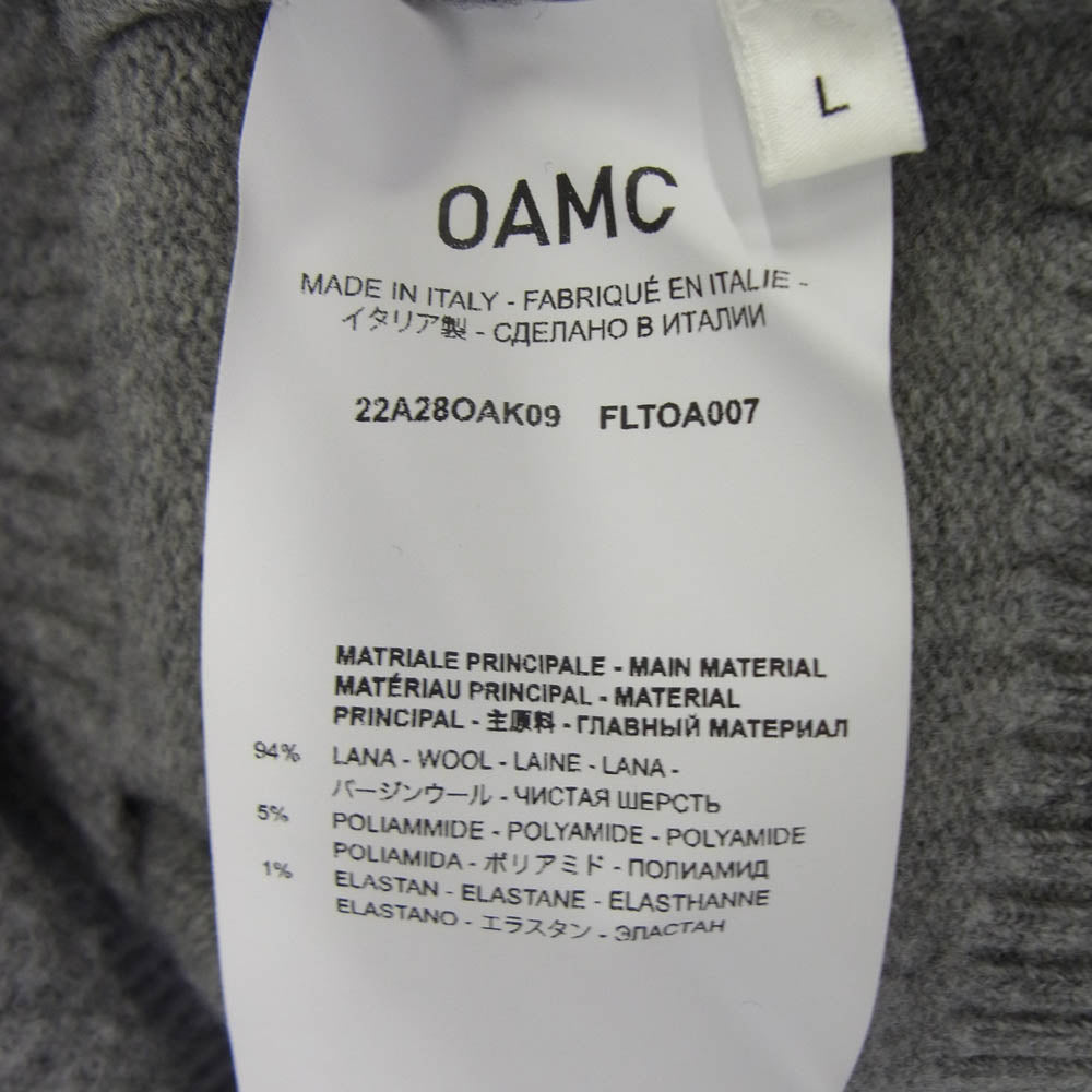 OAMC オーエーエムシー 22AW 22A28OAK09 バックロゴ ニット セーター グレー系 L【中古】