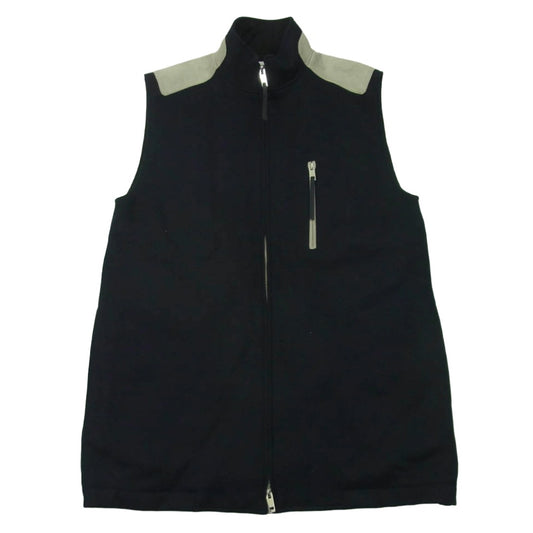 THE RERACS ザリラクス 23AW 23FW-REBL-384L-K エルボーレザーパッチ 裏地キルティング ウール ジレ ベスト ダークネイビー系 F【中古】