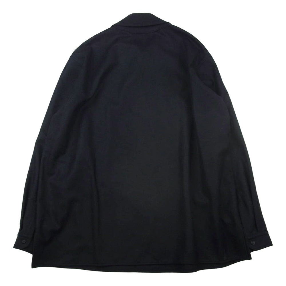 THE RERACS ザリラクス 24AW 24FW-REBL-439-J HALF ZIP PULLOVER SHIRT ハーフジップ ウール プルオーバー シャツ ブラック系 48【中古】