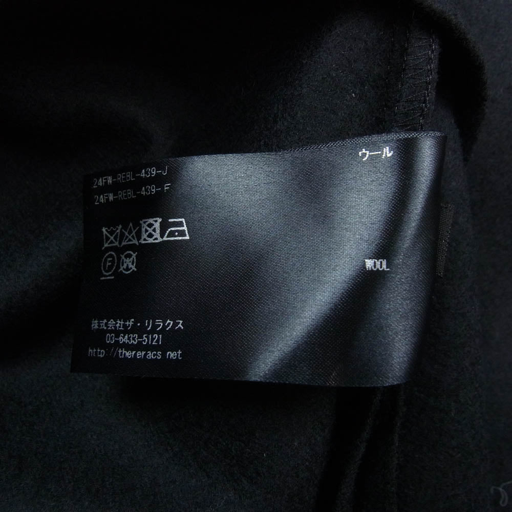THE RERACS ザリラクス 24AW 24FW-REBL-439-J HALF ZIP PULLOVER SHIRT ハーフジップ ウール プルオーバー シャツ ブラック系 48【中古】