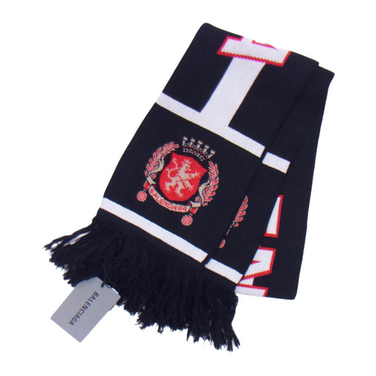 BALENCIAGA バレンシアガ 778778 484B0 Soccer Scarf サッカー マフラー ストール スカーフ ブラック系【新古品】【未使用】【中古】