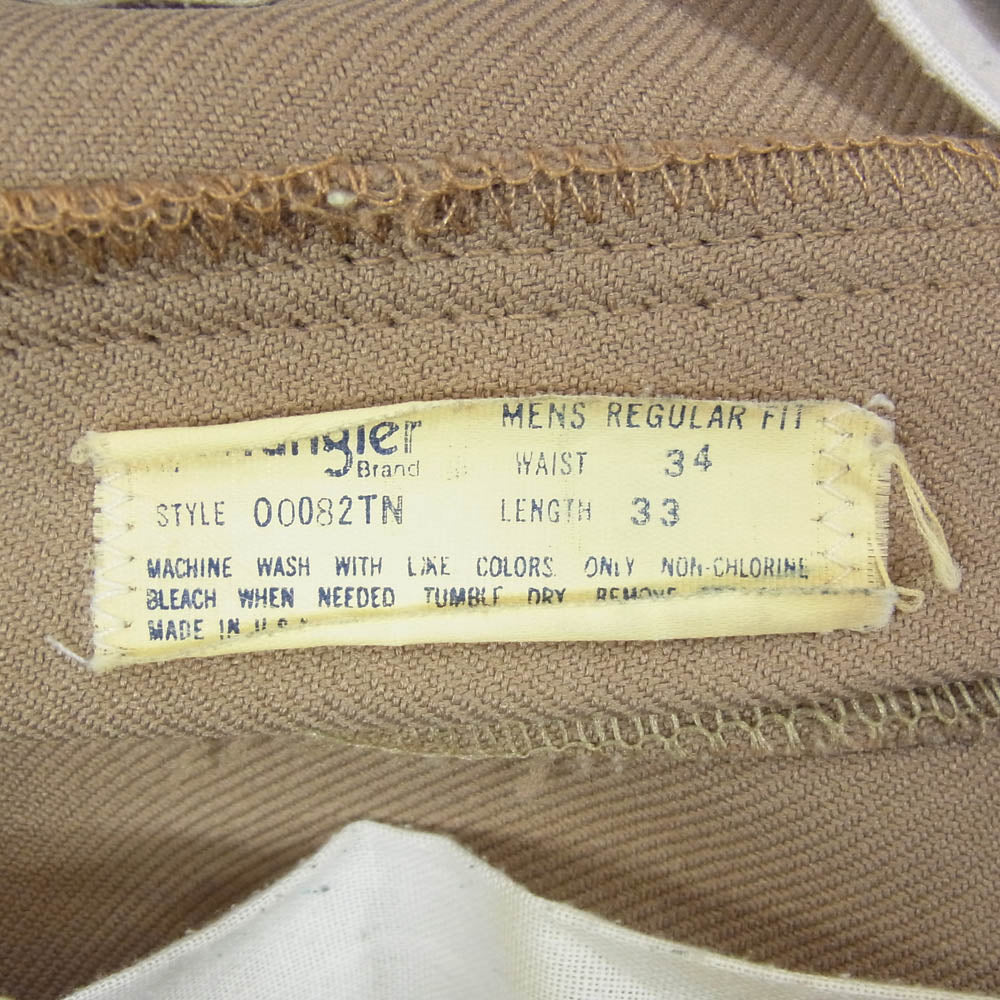 Wrangler ラングラー 00082TN USA製 スラックス 無地 パンツ ベージュ系 W-34 L-33【中古】