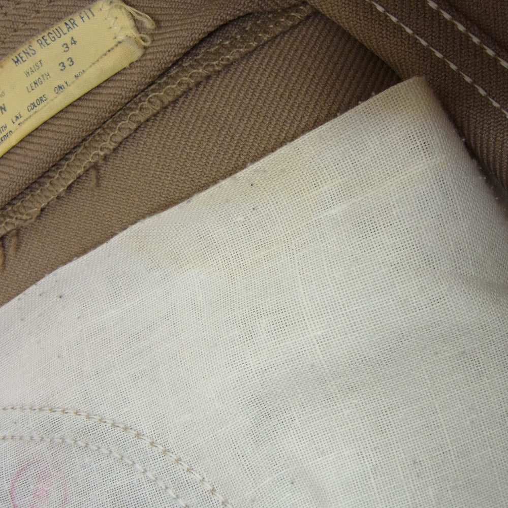 Wrangler ラングラー 00082TN USA製 スラックス 無地 パンツ ベージュ系 W-34 L-33【中古】