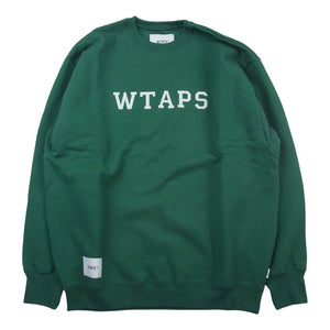 WTAPS ダブルタップス 24AW 241ATDT-CSM03 ACADEMY SWEATER COTTON COLLEGE アカデミー セーター ロゴ コットン カレッジ スウェット トレーナー グリーン系 X03【新古品】【未使用】【中古】