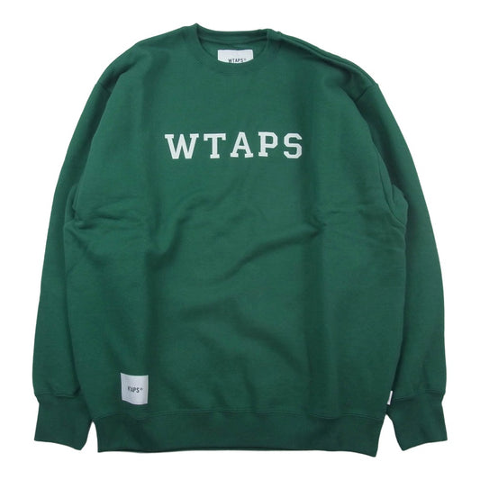 WTAPS ダブルタップス 24AW 241ATDT-CSM03 ACADEMY SWEATER COTTON COLLEGE アカデミー セーター ロゴ コットン カレッジ スウェット トレーナー グリーン系 X03【新古品】【未使用】【中古】