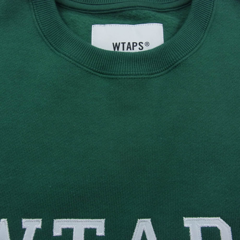WTAPS ダブルタップス 24AW 241ATDT-CSM03 ACADEMY SWEATER COTTON COLLEGE アカデミー セーター ロゴ コットン カレッジ スウェット トレーナー グリーン系 X03【新古品】【未使用】【中古】