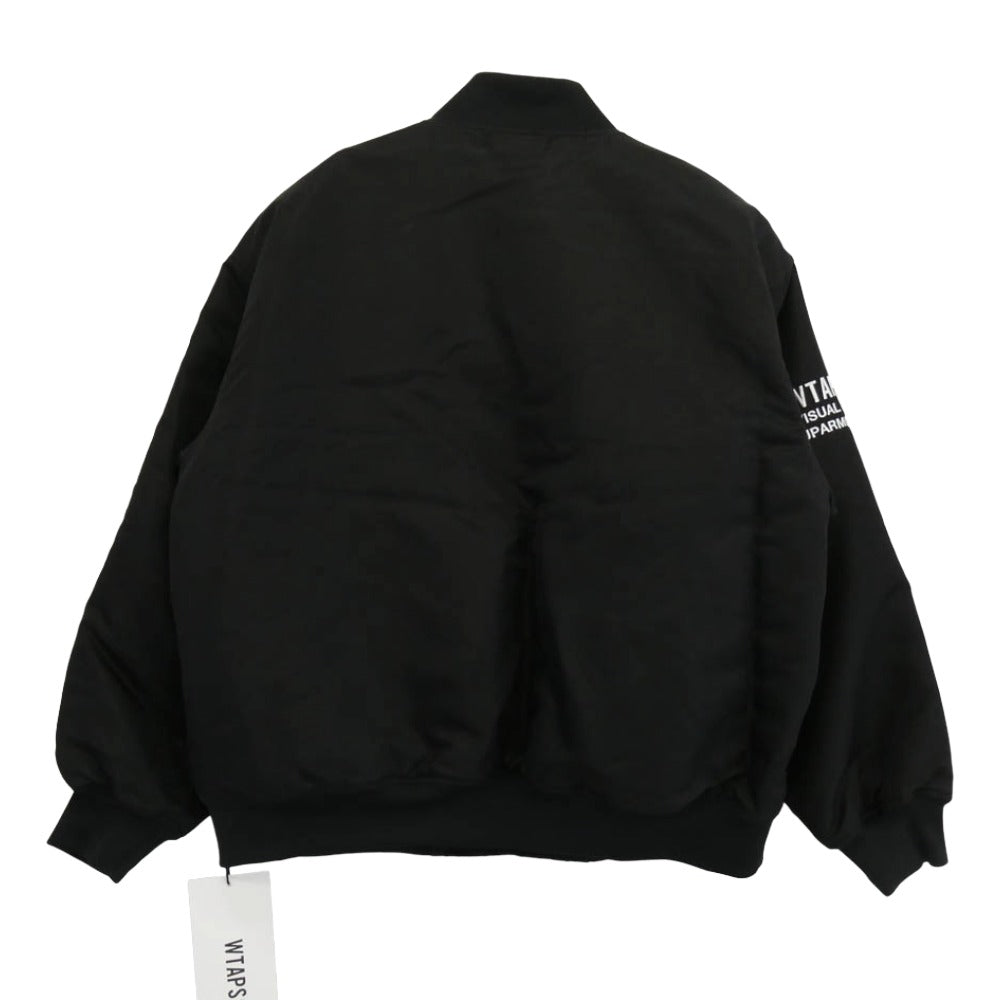 WTAPS ダブルタップス 23AW 232TQDT-JKM05 NYLON TWILL LEAGUE TEAM JACKET ナイロン ツィル リーグ チーム ジャケット ブラック系 X03【新古品】【未使用】【中古】