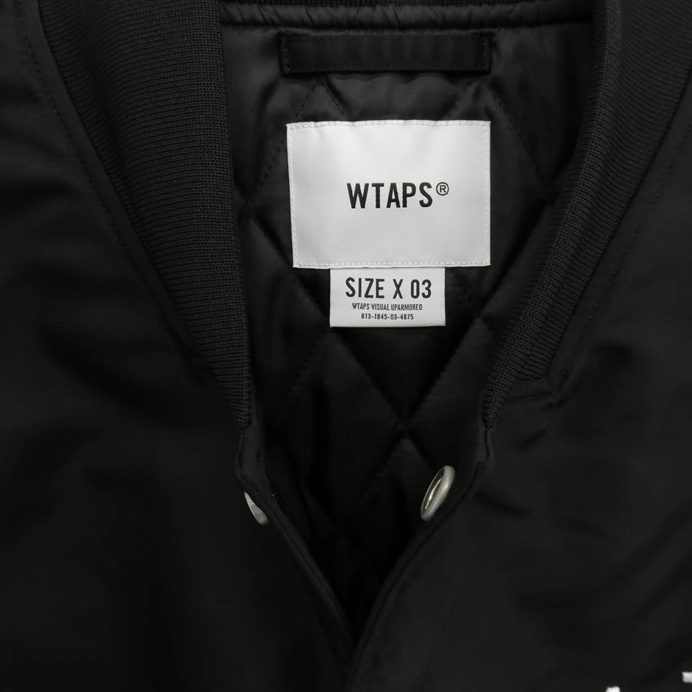 WTAPS ダブルタップス 23AW 232TQDT-JKM05 NYLON TWILL LEAGUE TEAM JACKET ナイロン ツィル リーグ チーム ジャケット ブラック系 X03【新古品】【未使用】【中古】