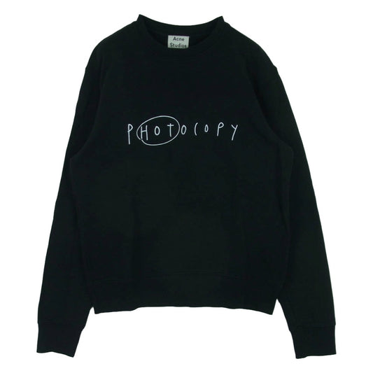 ACNE STUDIOS アクネストゥディオズ CASEY SLOGAN PHOTO COPY スウェット トレーナー ブラック系 XS【中古】