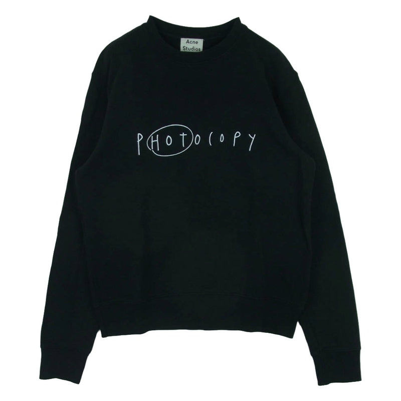 ACNE STUDIOS アクネストゥディオズ CASEY SLOGAN PHOTO COPY スウェット トレーナー ブラック系 XS【中古】