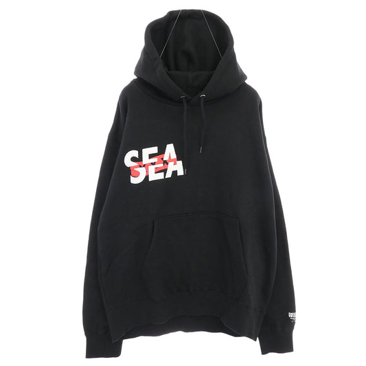 WIND AND SEA ウィンダンシー WDS-XXX-SP-07 × GOD SELECTION XXX ゴッドセレクショントリプルエックス ロゴ刺繍 パーカー フーディー ブラック系 M【中古】