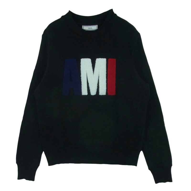 AMI PARIS アミパリス H15J001.74 Alexandre Mattiussi ロゴアップリケ スウェット トレーナー ブラック系 XS【中古】