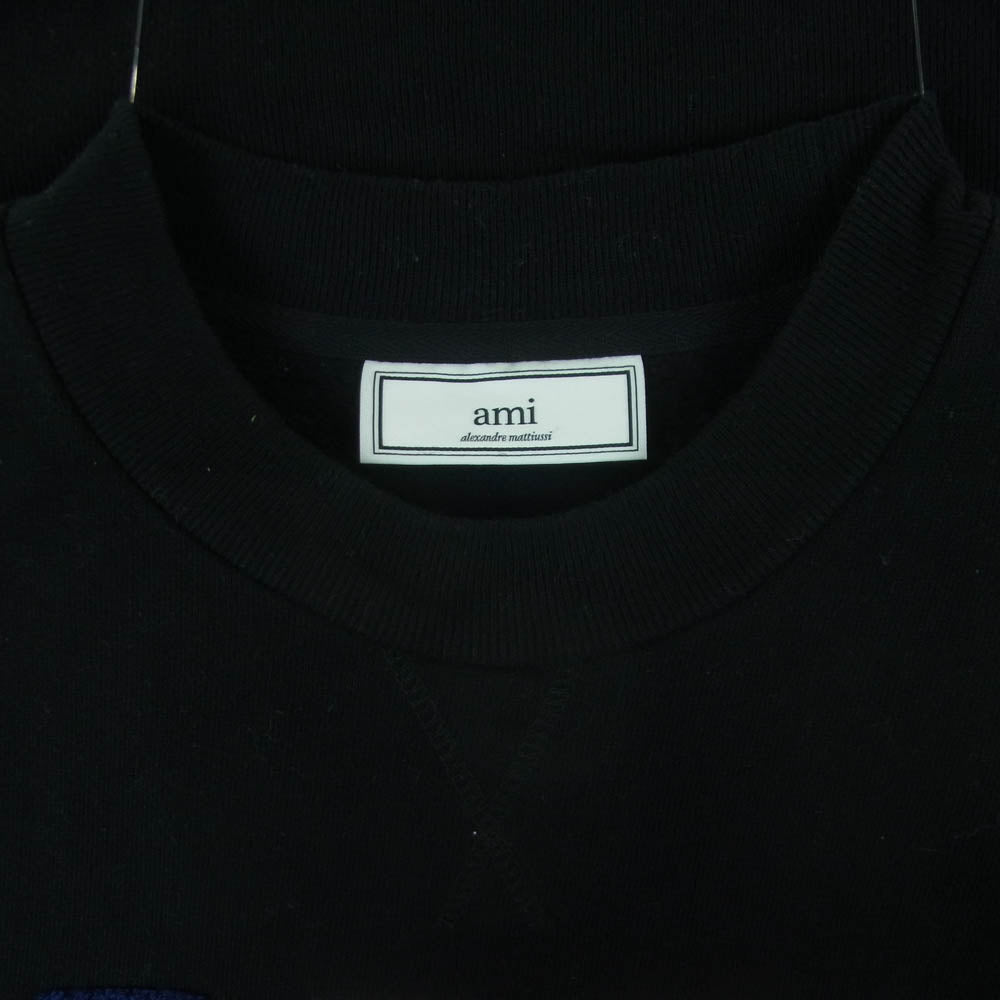 AMI PARIS アミパリス H15J001.74 Alexandre Mattiussi ロゴアップリケ スウェット トレーナー ブラック系 XS【中古】