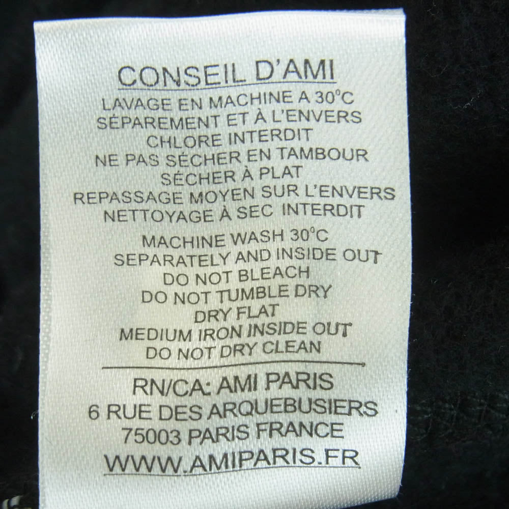 AMI PARIS アミパリス H15J001.74 Alexandre Mattiussi ロゴアップリケ スウェット トレーナー ブラック系 XS【中古】
