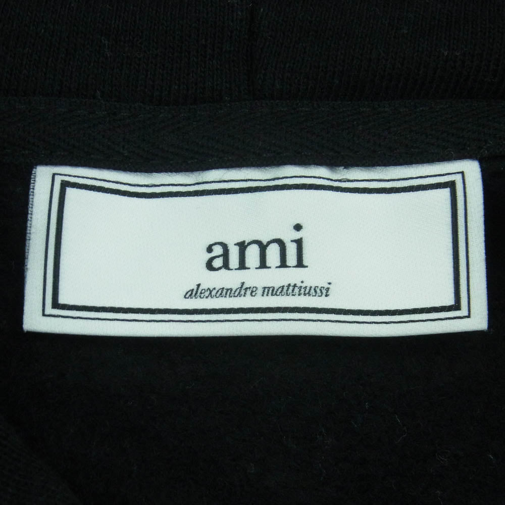 AMI PARIS アミパリス H15J003.74 Alexandre Mattiussi ロゴアップリケ フーディー パーカー ブラック系 XS【中古】