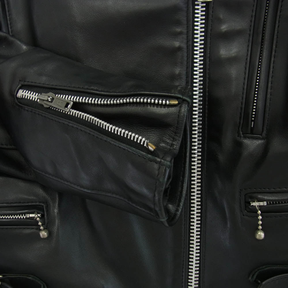 トリプルシックス 英国製 レディース サイドベルト ライダースジャケット ブラック系 34【中古】