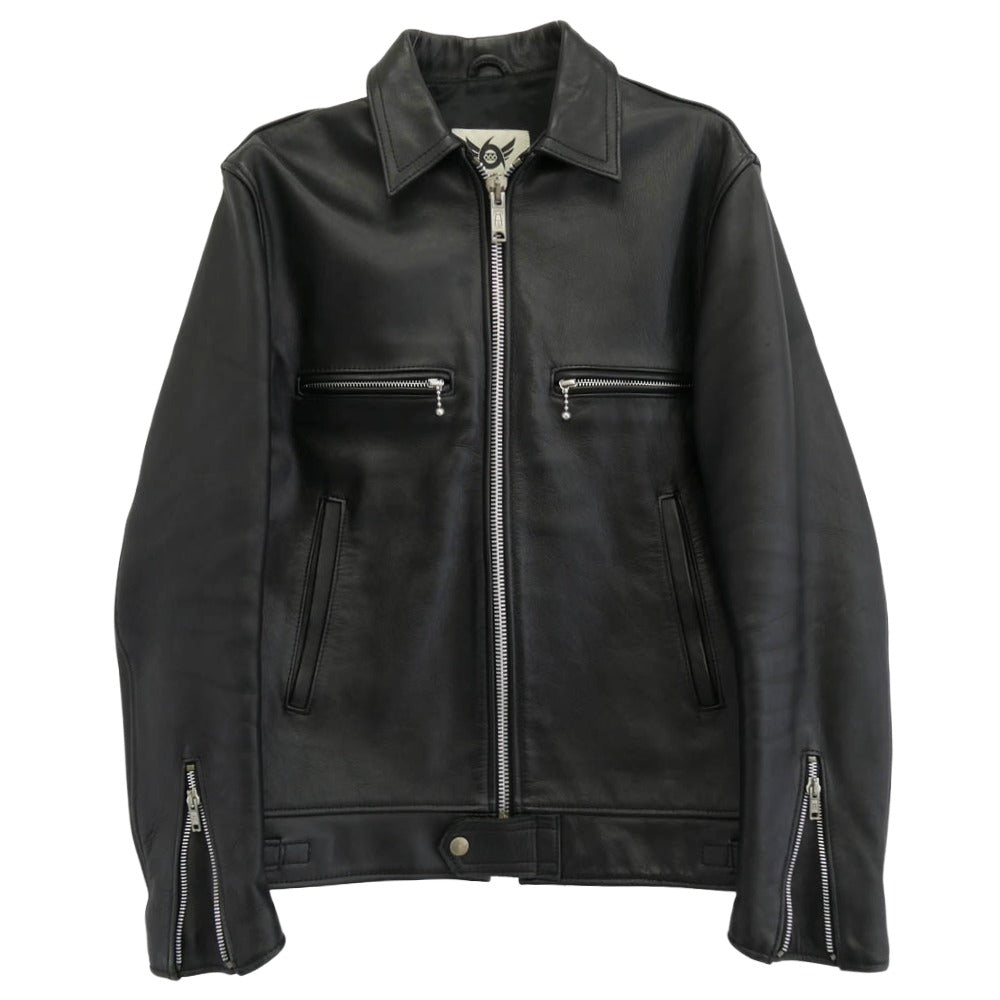 トリプルシックス 英国製 MY WAY MAN マイウェイマン シングル ライダース ジャケット ブラック系 36【中古】