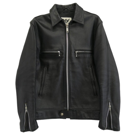 トリプルシックス 英国製 MY WAY MAN マイウェイマン シングル ライダース ジャケット ブラック系 36【中古】