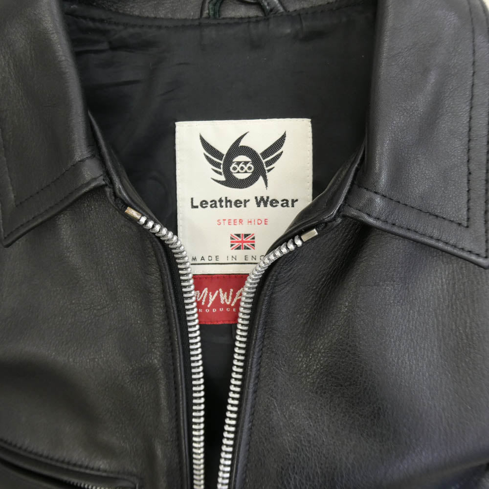 トリプルシックス 英国製 MY WAY MAN マイウェイマン シングル ライダース ジャケット ブラック系 36【中古】