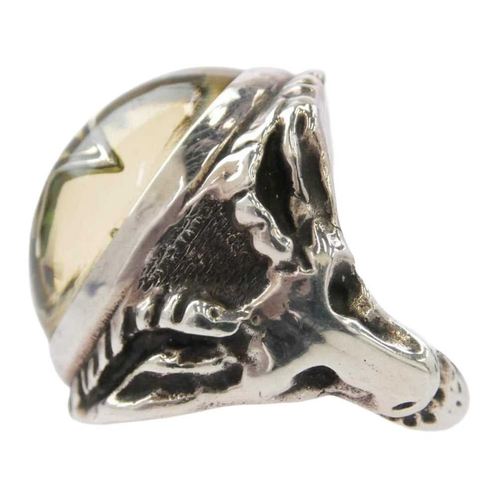ALEX STREETER アレックスストリーター 2018 LIMITED ABALON SHELL ANGEL HEART RING HIGHDOME SHADOW STAR INSIDE 18K GOLD アバロンシェル エンジェルハート リング シルバー系 クリア系 13号【中古】