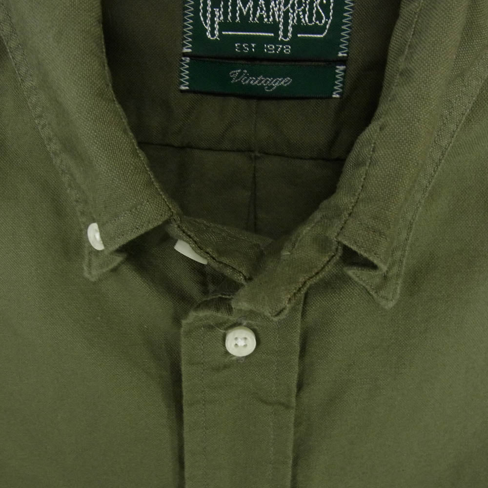 ギットマンブラザーズ USA製 ボタンダウン 長袖 コットン シャツ グリーン系 L【中古】