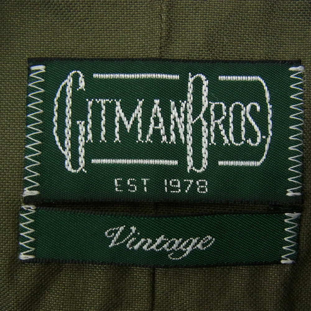 ギットマンブラザーズ USA製 ボタンダウン 長袖 コットン シャツ グリーン系 L【中古】