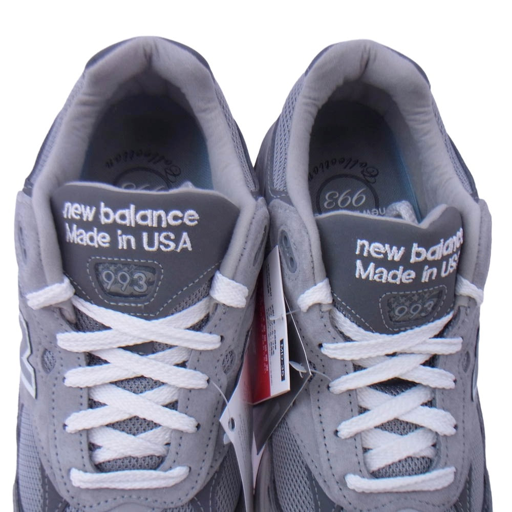 NEW BALANCE ニューバランス MR993GL USA製 NB グレー スエード ローカット スニーカー グレー系 D 27.5cm【新古品】【未使用】【中古】
