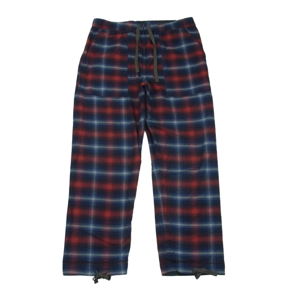 snowpeak スノーピーク JS-PA-22AU001 JOURNAL STANDARD ジャーナルスタンダード チェック リバーシブル イージー パンツ グレー系 ネイビー系 レッド系 M【中古】