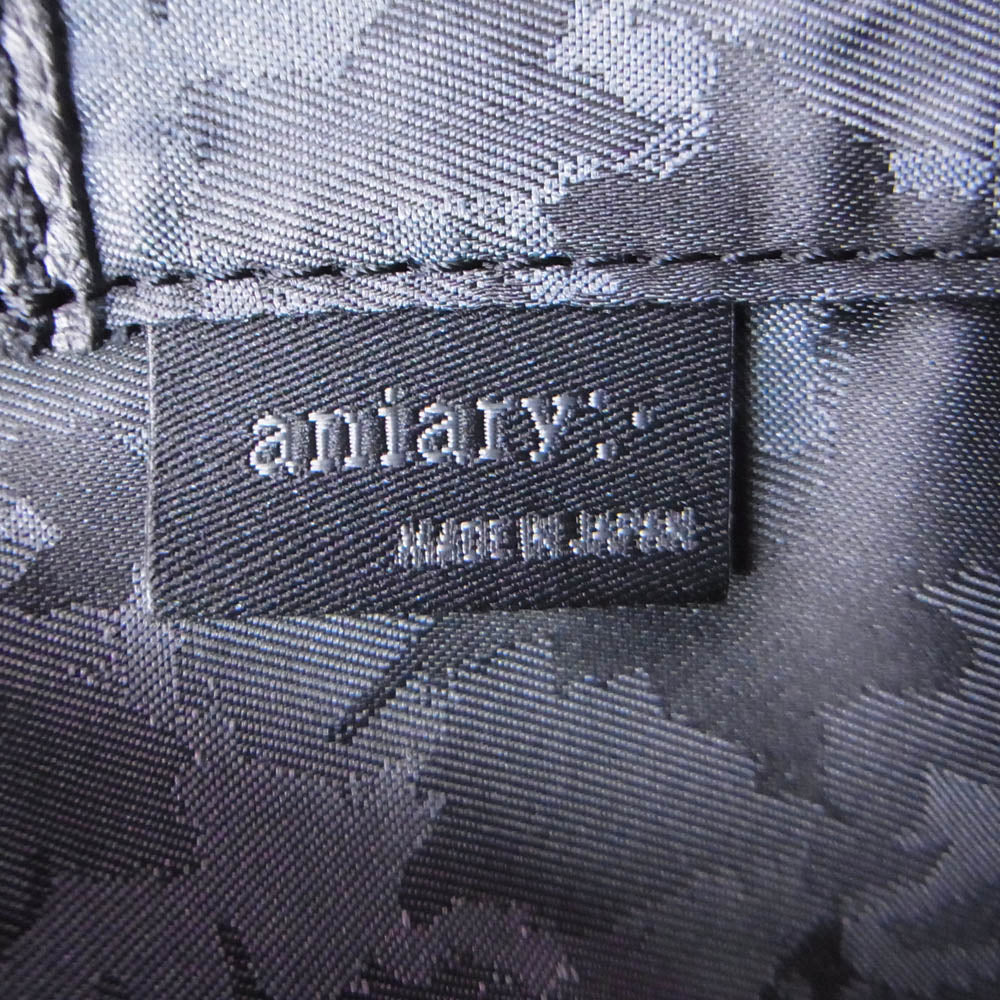 aniary アニアリ 07-02011 Shrink Leather シュリンクレザー トートバッグ ブラック系【新古品】【未使用】【中古】