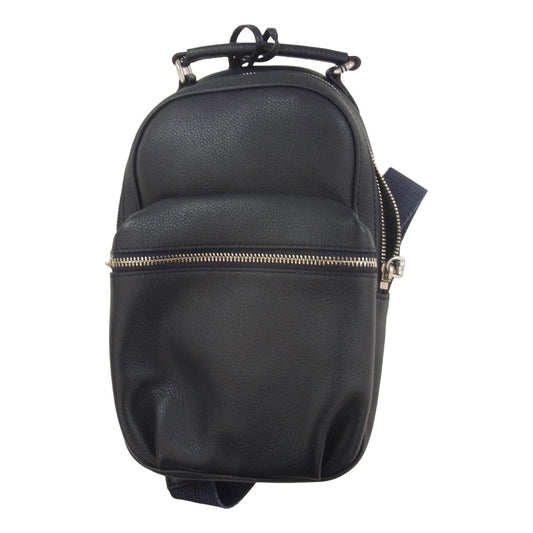 aniary アニアリ 07-07001 Shrink Leather シュリンクレザー 2WAY ボディバッグ ネイビー系【新古品】【未使用】【中古】