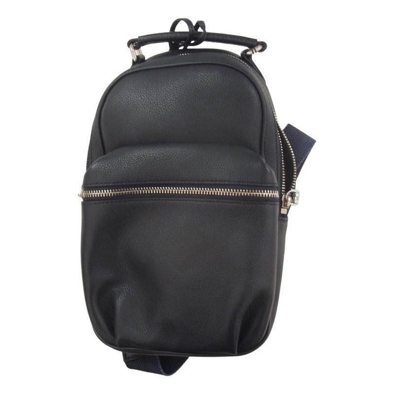 aniary アニアリ 07-07001 Shrink Leather シュリンクレザー 2WAY ボディバッグ ネイビー系【新古品】【未使用】【中古】