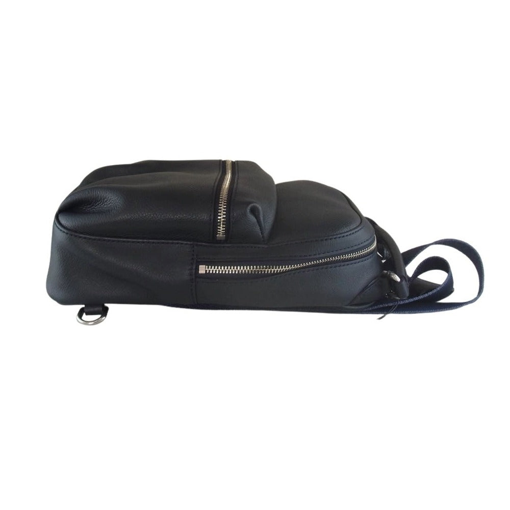 aniary アニアリ 07-07001 Shrink Leather シュリンクレザー 2WAY ボディバッグ ネイビー系【新古品】【未使用】【中古】