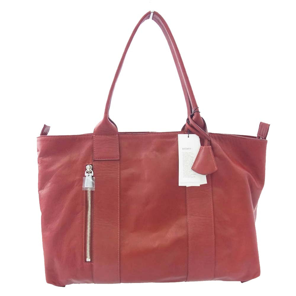 aniary アニアリ 28-02000 Reality Leather リアリティレザー トートバッグ レッド系【新古品】【未使用】【中古】
