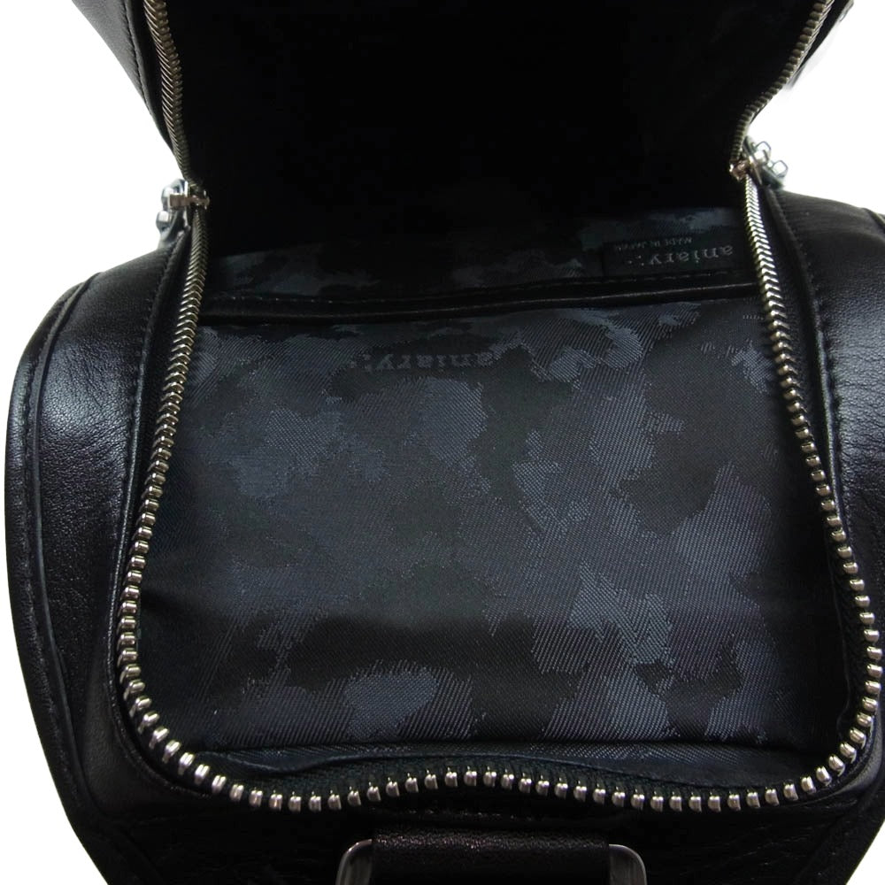 aniary アニアリ 01-07004 Antique Leather アンティークレザー ボディバッグ ブラック系【新古品】【未使用】【中古】