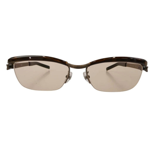 フォーナインズ 8033 メガネフレーム M-24 日本製 ブロウ ディープブラウンデミ/アンティークゴールドダブルブリッジ TYPE-A ミックス コンビ サーモントブロー メガネ ブラウン系 56□17　140【中古】