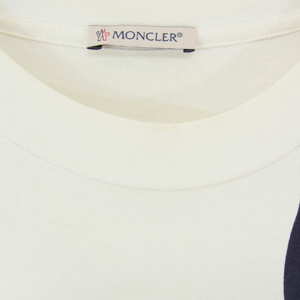 MONCLER モンクレール H10918C00007 8390T SS T-SHIRT ロゴワッペン 半袖Tシャツ ホワイト系 レッド系 ネイビー系 S【中古】
