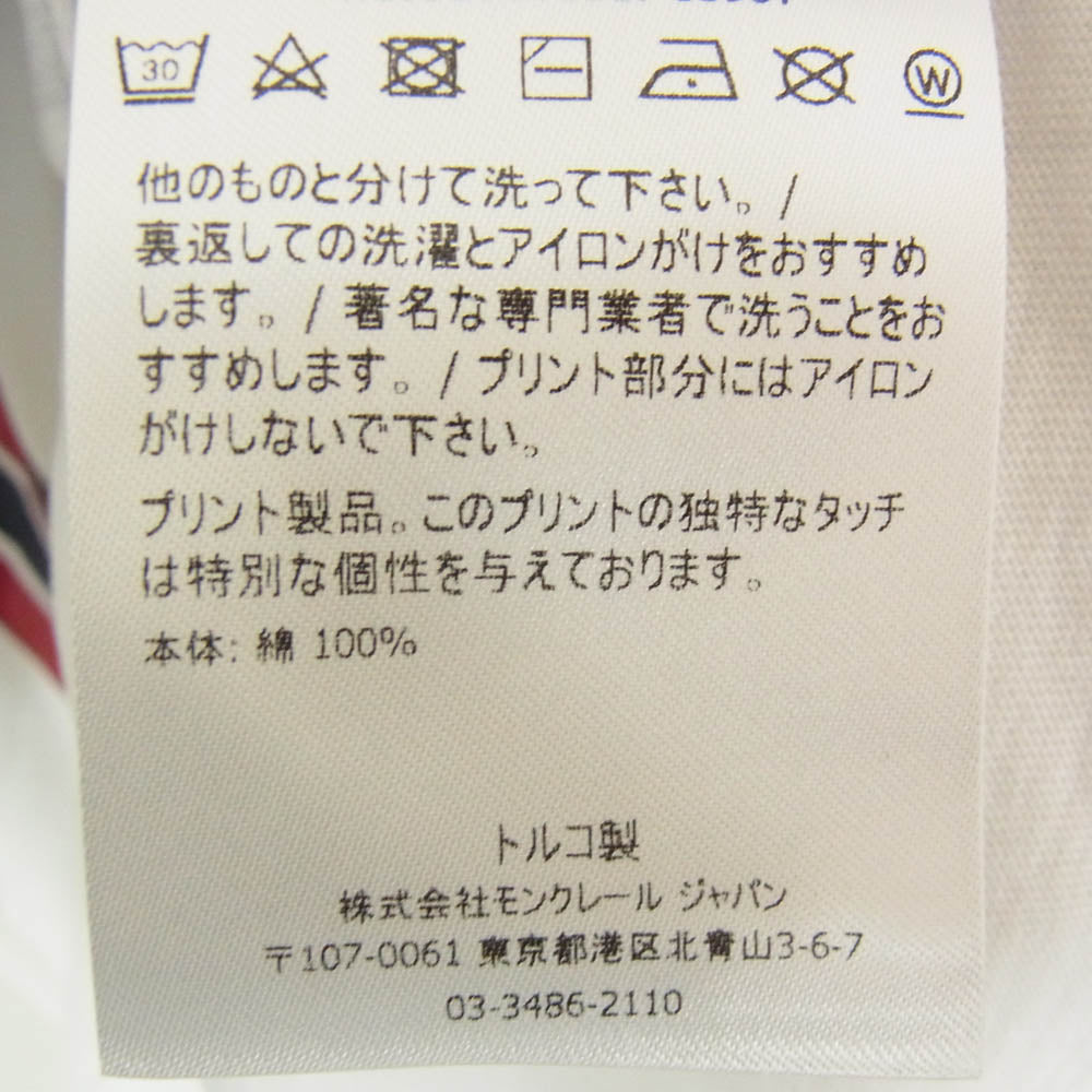 MONCLER モンクレール H10918C00007 8390T SS T-SHIRT ロゴワッペン 半袖Tシャツ ホワイト系 レッド系 ネイビー系 S【中古】