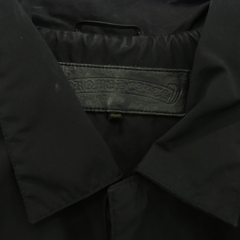 CHROME HEARTS クロムハーツ（原本無） RIGGINS FBRC 英字プリント クロスボールボタン ナイロン コーチジャケット ブラック系 L【中古】
